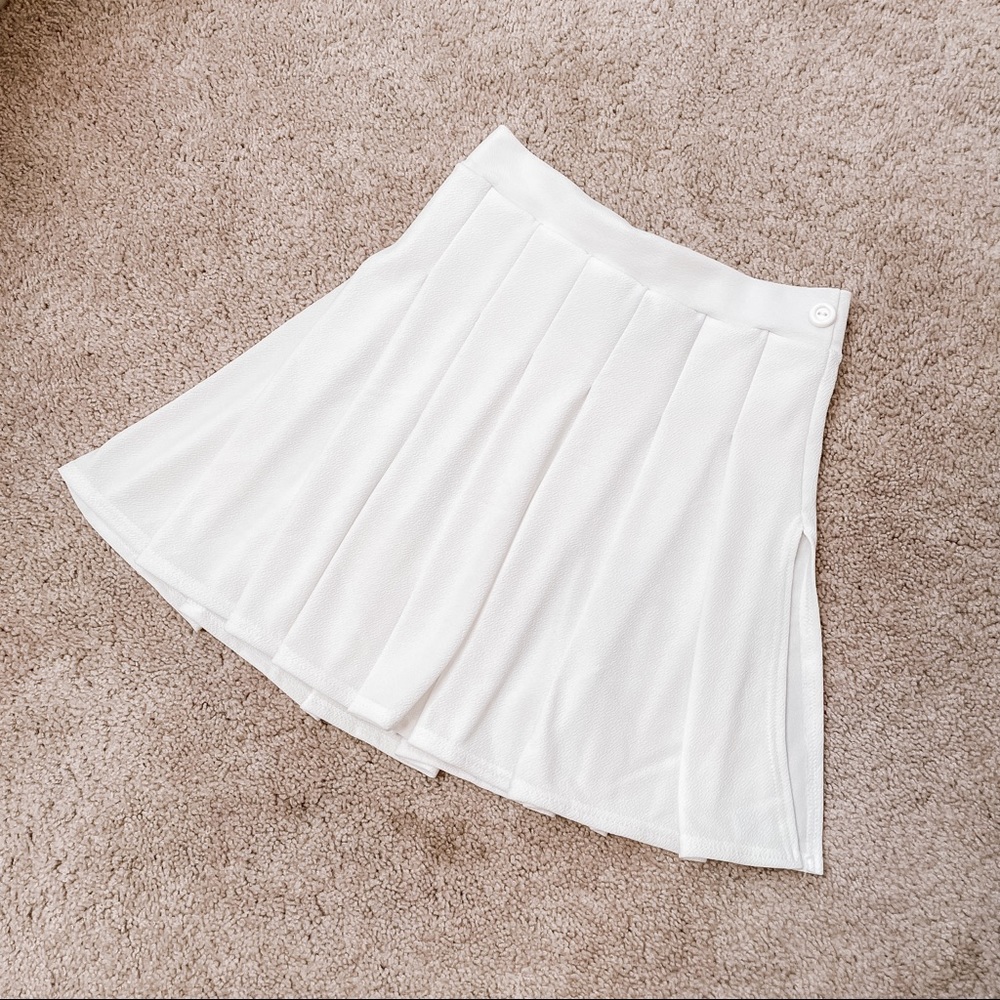 Pleated Tennis Skirt (White)